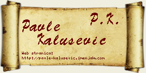 Pavle Kalušević vizit kartica